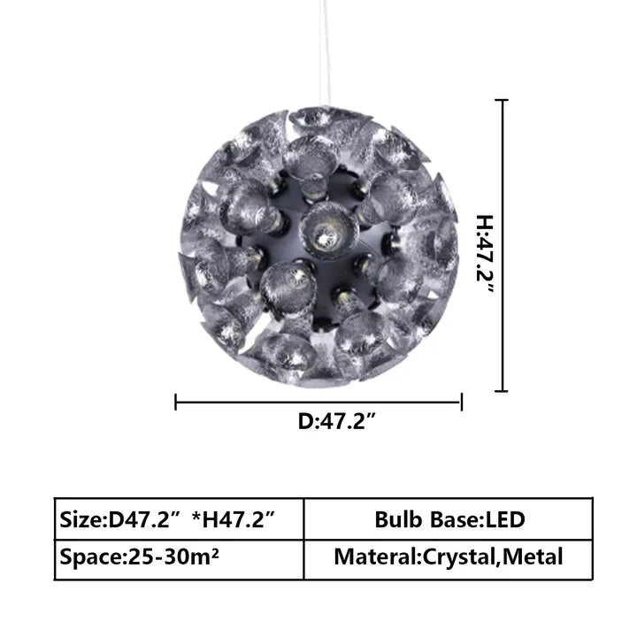Extra Large Artistic Globe Morning glory Chandelier Modern Designer Chalice Suspension Pendant Light for Dining Room/Coffee Table