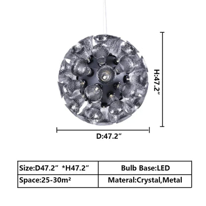 Extra Large Artistic Globe Morning glory Chandelier Modern Designer Chalice Suspension Pendant Light for Dining Room/Coffee Table
