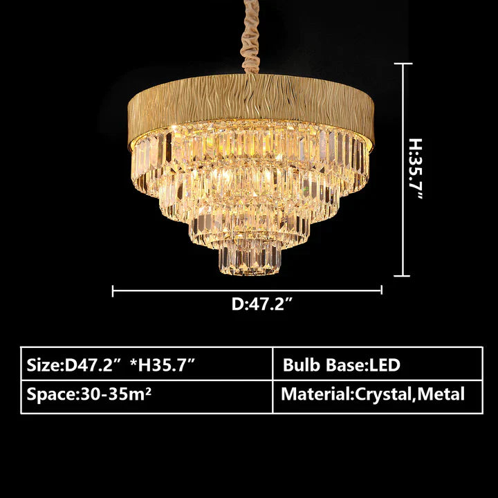 New Modern Gold Round/Oval Light Luxury Ceiling Crystal Chandelier Set for Living Room/Dining Room