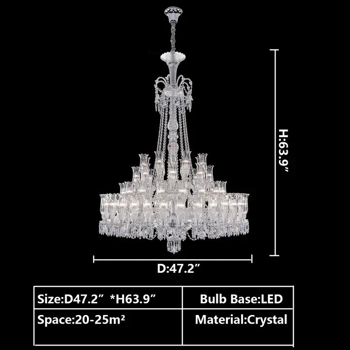 Multi Layer Chrome Crystal Chandelier in French Style with Romantic Branch Flowers for Grand Hallway and Staircase - Richardrider