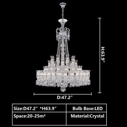 Multi Layer Chrome Crystal Chandelier in French Style with Romantic Branch Flowers for Grand Hallway and Staircase - Richardrider