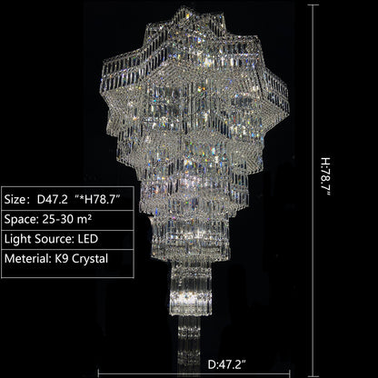Luxury Plaza Multi-Tier Crystal Chandelier for High Ceilings/Hotel Hall / 2 Story Foyer - Richardrider