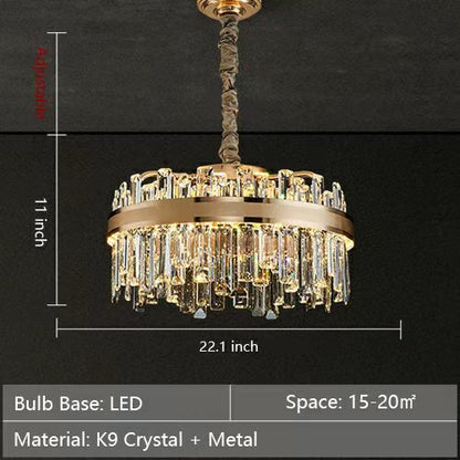 Modern Round/Rectangular Crystal Chandelier Collection For Living Room/Hallway/Dining/Bedroom