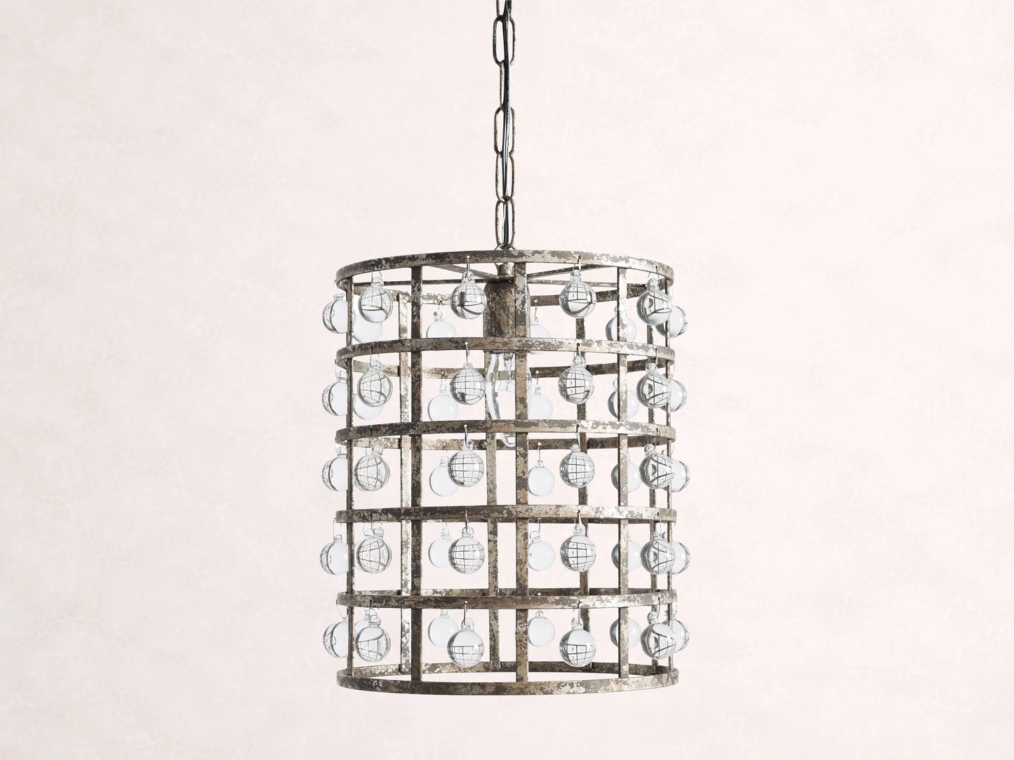 La Cage 12" Pendant in Silver Clay