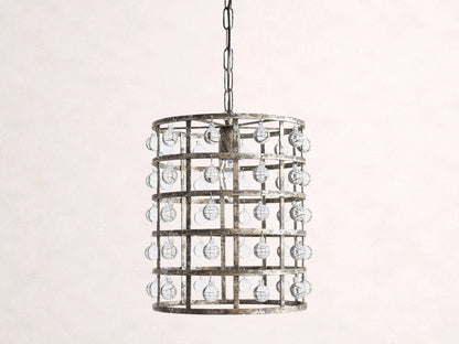La Cage 12" Pendant in Silver Clay