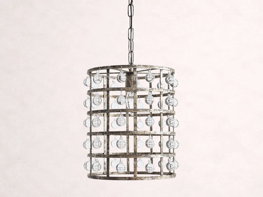 La Cage 12" Pendant in Silver Clay