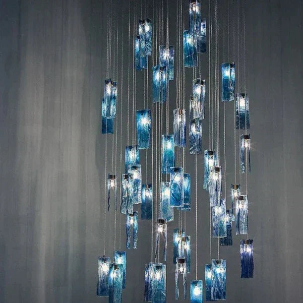 Art Design 1/25/60/84-Light Colorful Rectangle Cluster Glass Tile Pendant/Chandelier - Richardrider