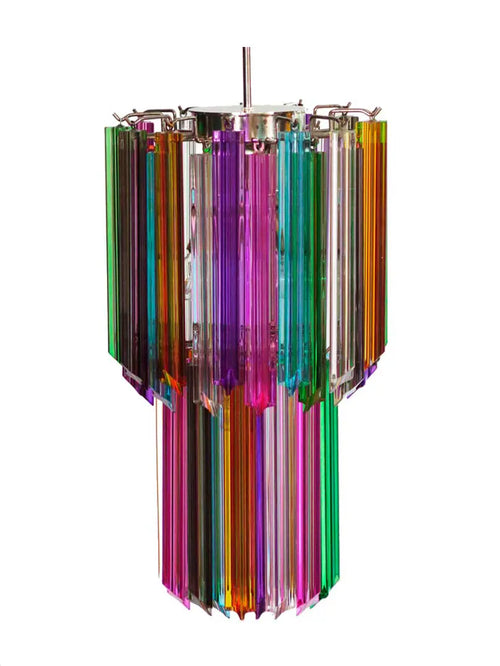Murano Glass Chandelier – Quadriedri – 46 prisms – Multi