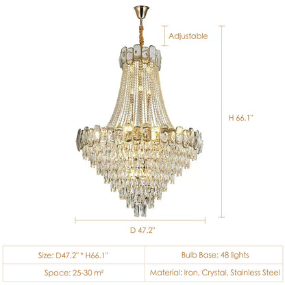 Foyer Staircase Chandelier Luxury K9 Crystal Ceiling Light For Living Room / Hallway - Richardrider