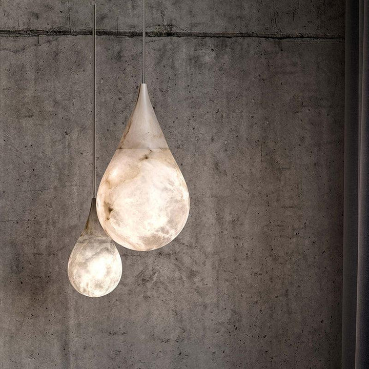 Alabaster Raindrop Pendant Lighting, Dining Table Pendant - Richardrider