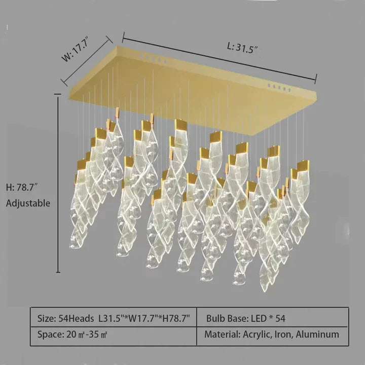 Extra Large Acrylic Spiral DNA Chandelier for High-ceiling Room