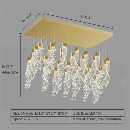 Extra Large Acrylic Spiral DNA Chandelier for High-ceiling Room