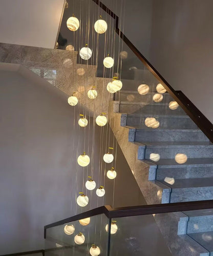 Nordic Planet Creative Long Ball Pendant Chandelier Staircase Foyer - Richardrider