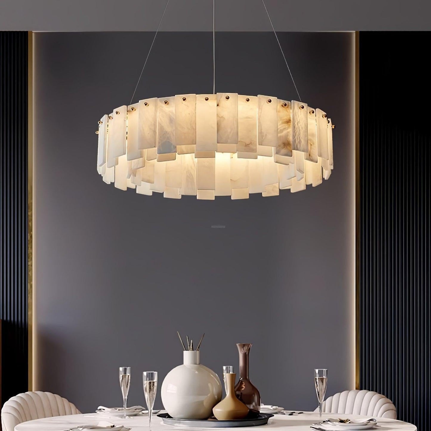 Halos Alabaster Round/Square Chandelier - Richardrider
