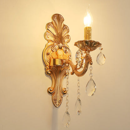 Living Room Golden Crystal Wall Sconces Villa Hotel Hallway Corridor Decorative Wall Lights