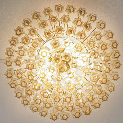 Prismatico 91 Elements Amber Compact Glass Chandelier 25"