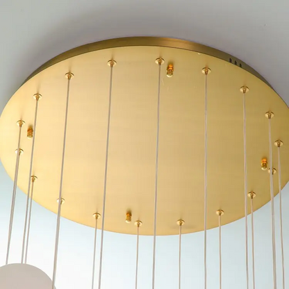 Alabaster Brass Modern Globe Spiral Chandelier - Richardrider