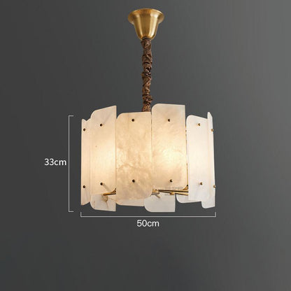 Alabaster Lorry Round Chandelier 20" 31" - Richardrider