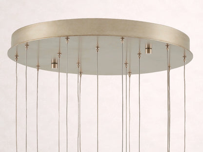 Edda Cascade Teardrop Mercury Glass Round Chandelier 23'' 35''D