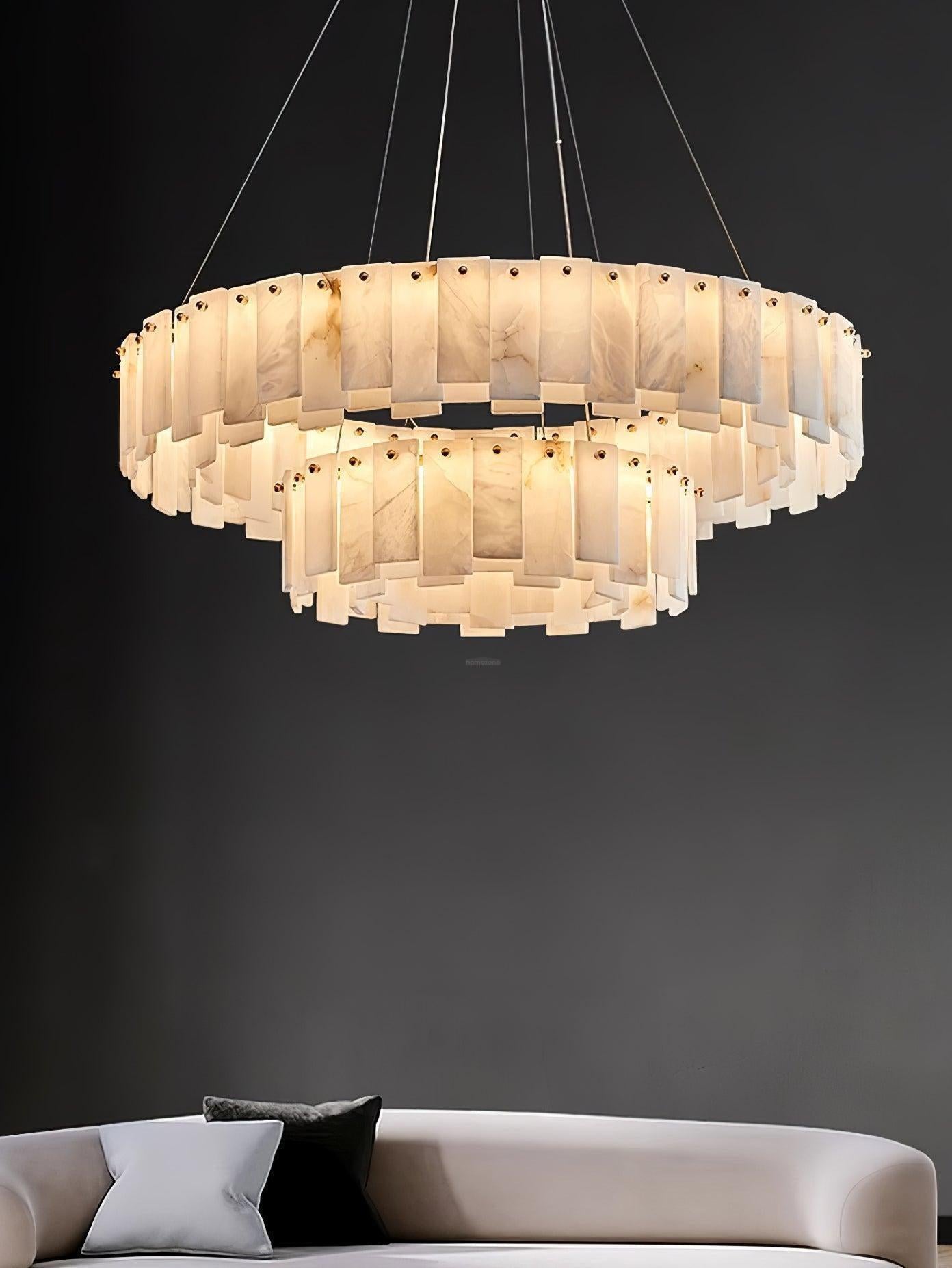 Halos Alabaster Round/Square Chandelier - Richardrider