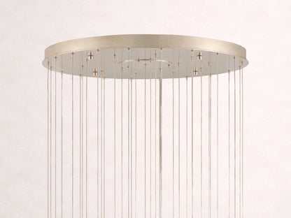 Edda Cascade Teardrop Mercury Glass Round Chandelier 23'' 35''D