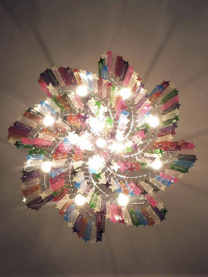 Murano Glass Chandelier – 200 prisms – Multicolored
