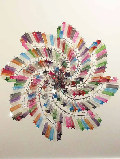 Murano Glass Chandelier – 200 prisms – Multicolored