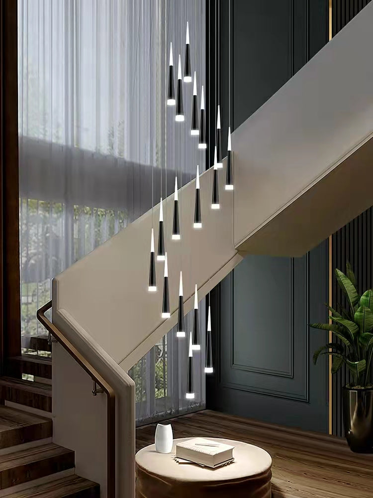 Spiral Staircase Chandelier Modern Style Ceiling Lamp Living Room Lighting Fixture