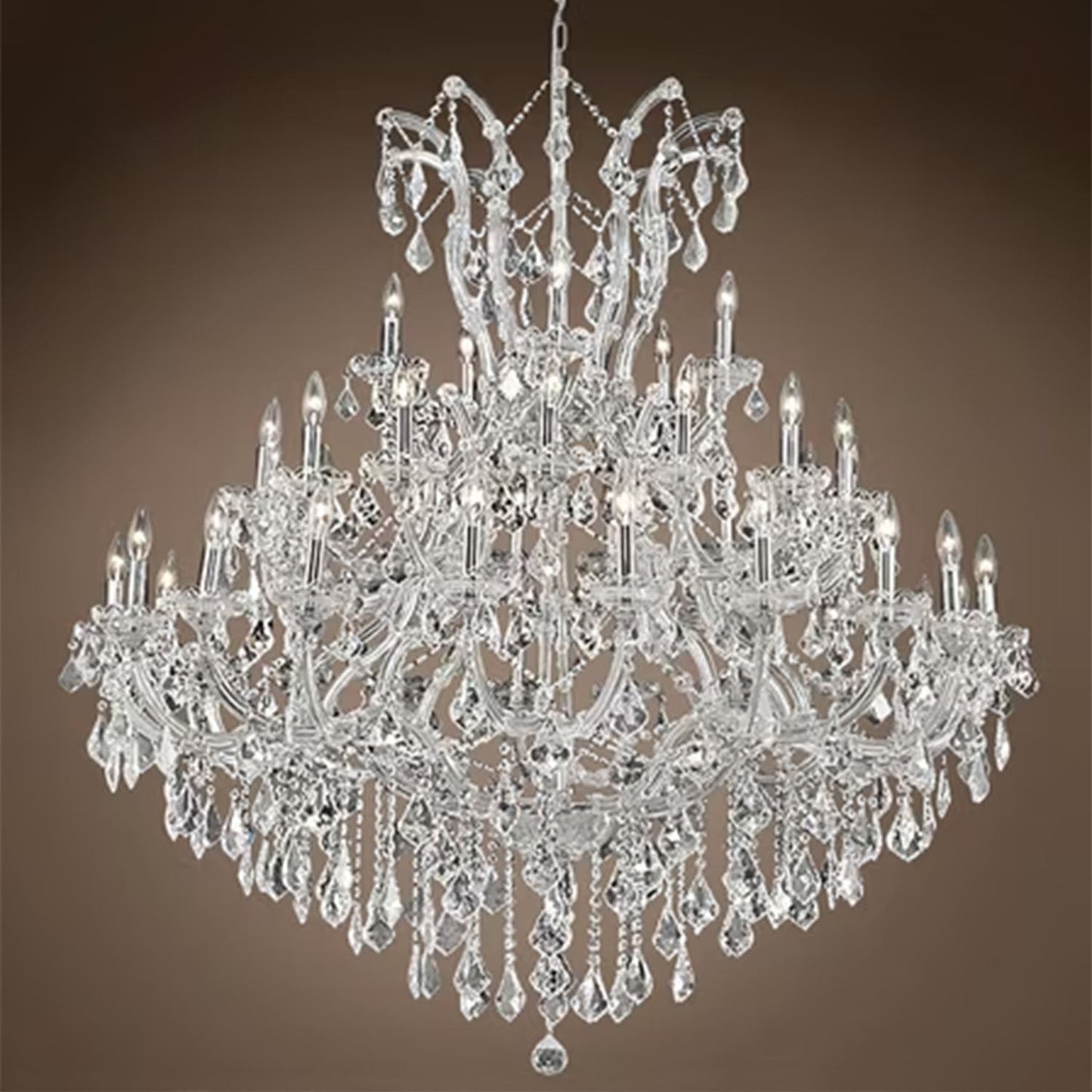 Oversized European Chrome Classic Candle Branch Crystal Chandelier for 2-Story/Duplex Buildings - Richardrider
