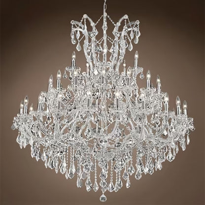 Oversized European Chrome Classic Candle Branch Crystal Chandelier for 2-Story/Duplex Buildings - Richardrider
