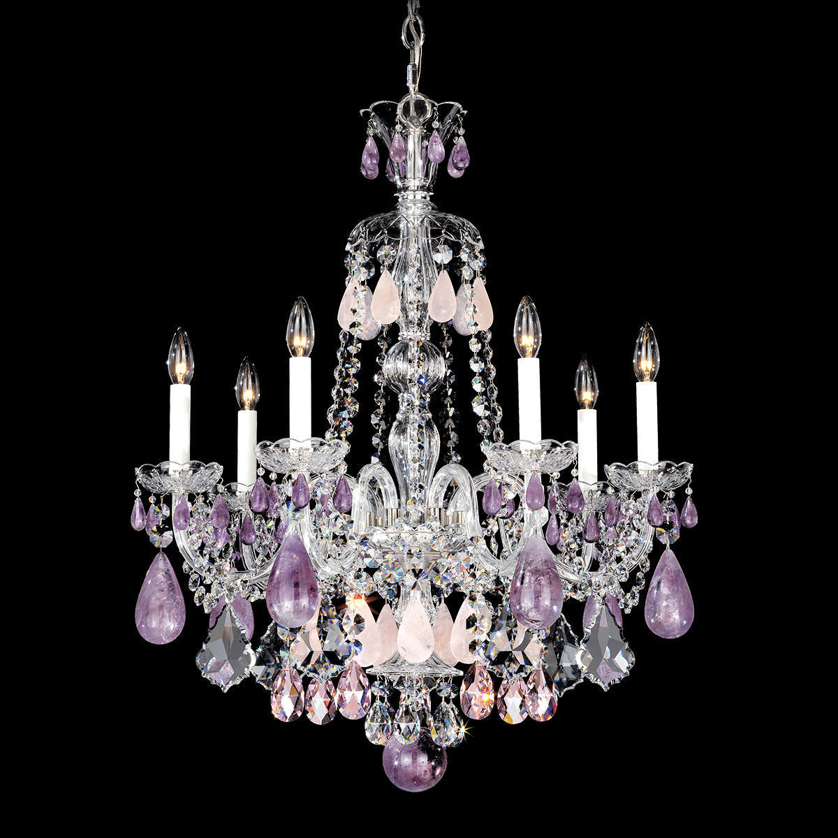 Maria Classic Green Purple Luxury Rock Crystal Chandelier - Richardrider