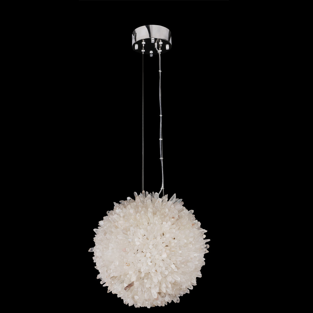 Cervine Clear Geode Quartz Crystal Ball Pendant Light 9" 12" 16" 20" - Richardrider