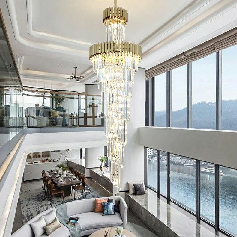 Spiral Crystal Chandelier For Foyer/ Staircase - Richardrider