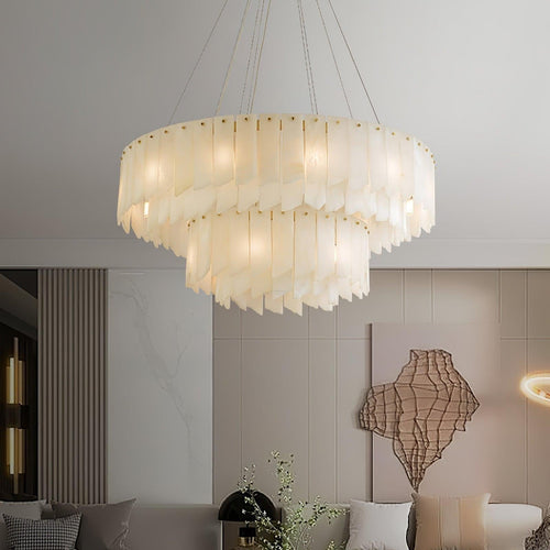 Alabaster Cascade Tiered Chandelier 27.6