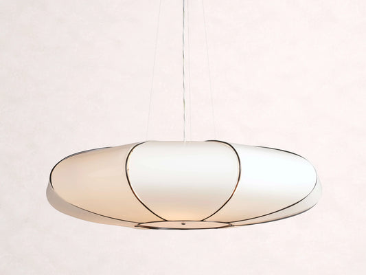 Nuvola White Milk Glass Chandelier 30''D