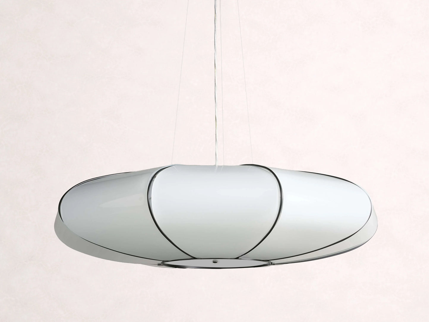 Nuvola White Milk Glass Chandelier 30''D