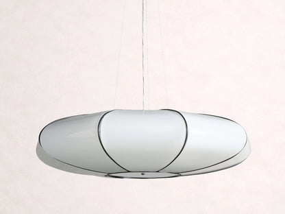 Nuvola White Milk Glass Chandelier 30''D