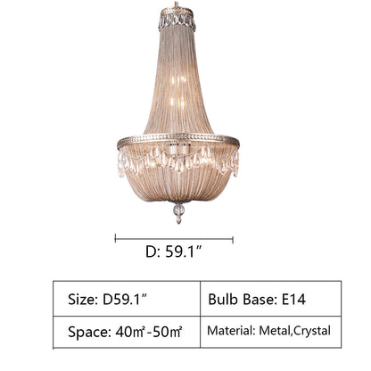 Oversize Modern Metal Art Luxury Crystal Chandelier for Duplex Hall/Staircase/Villa/Foyer - Richardrider