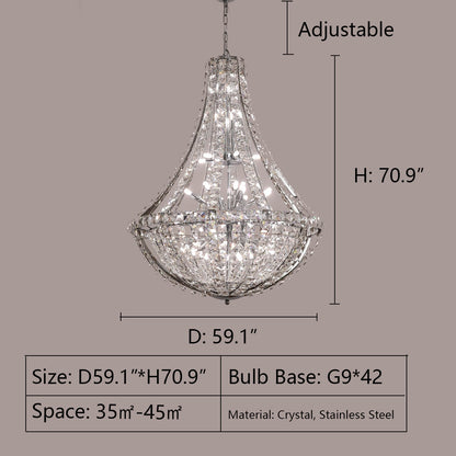 Extra Large Luxury and Elegant Crystal Chandelier for Living Room/Staircase/Foyer/Villa/Duplex Hall - Richardrider