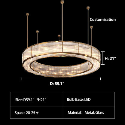 Modern Round Drum Dimmable Chandelier for Living Room/Bedroom