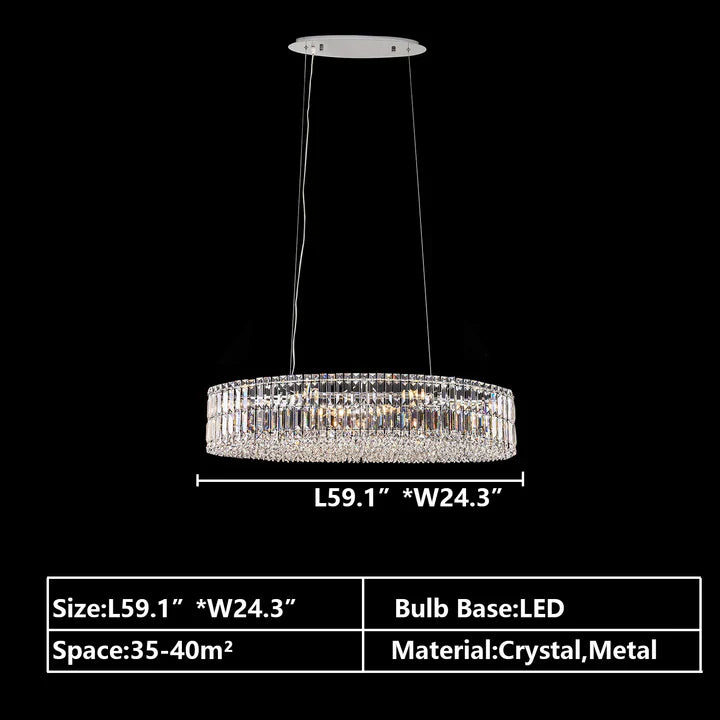 Modern Silver Ceiling Round/Rectangle Crystal Chandelier Set for Living Room/Dining Room/ Bedroom Decorative Light Fixture