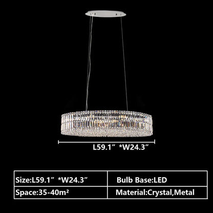 Modern Silver Ceiling Round/Rectangle Crystal Chandelier Set for Living Room/Dining Room/ Bedroom Decorative Light Fixture