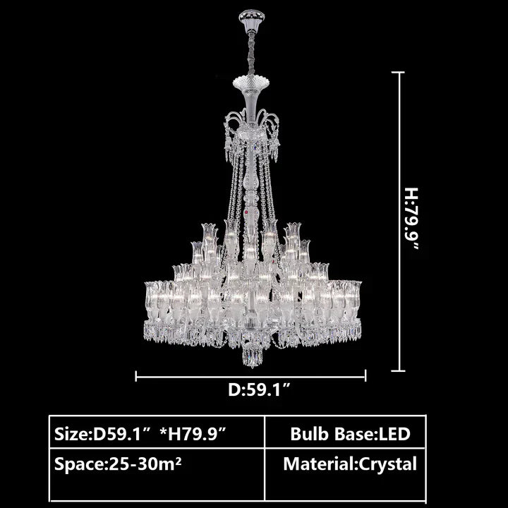 Multi Layer Chrome Crystal Chandelier in French Style with Romantic Branch Flowers for Grand Hallway and Staircase - Richardrider