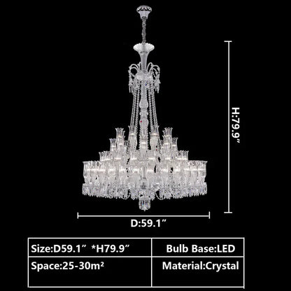 Multi Layer Chrome Crystal Chandelier in French Style with Romantic Branch Flowers for Grand Hallway and Staircase - Richardrider