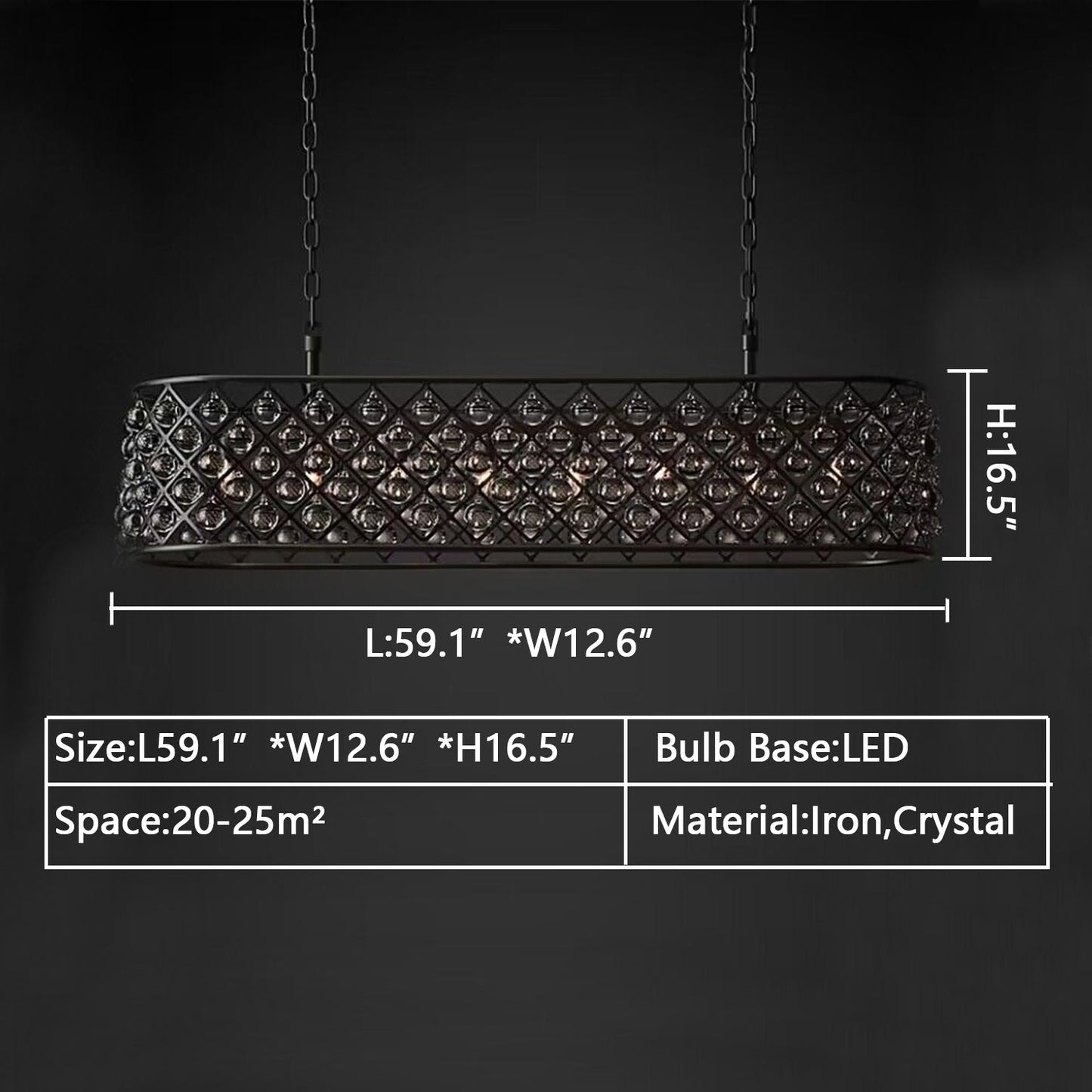 Post-modern Raindrop Crystal Chandelier Rectangle/Round Light Fixture for Living Room/Dining Table