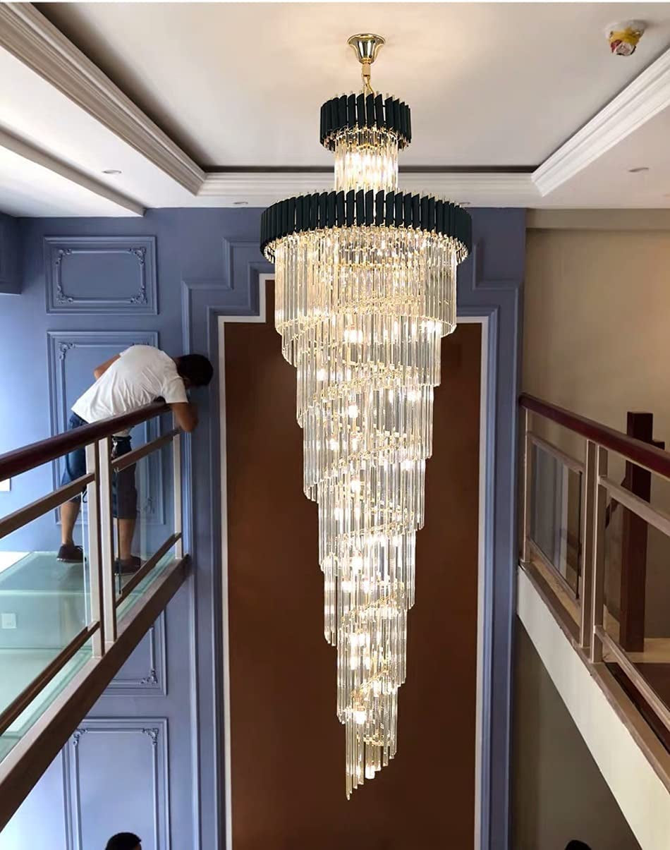 Spiral Crystal Chandelier For Foyer/ Staircase - Richardrider