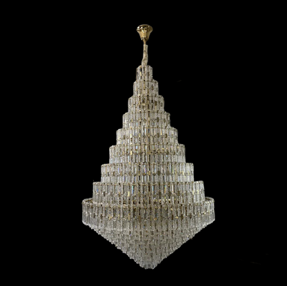 Oversized Multi-layers Honeycomb Luxury Crystal Chandelier in Gold Finish for Big Hallway/Foyer/Entryway