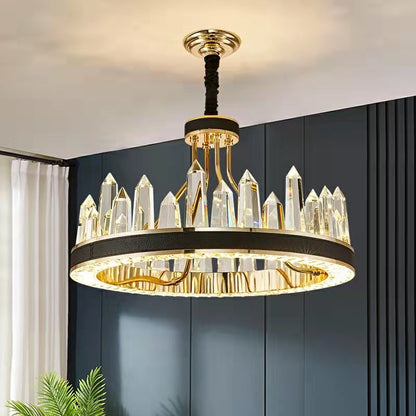 New Style Iceberg Crystal Chandelier For Living Room Modern Black Crown Ceiling Lighting Fixture