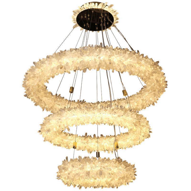 Derek Modern Rock Quartz Crystal Cluster Halo Chandelier - Richardrider