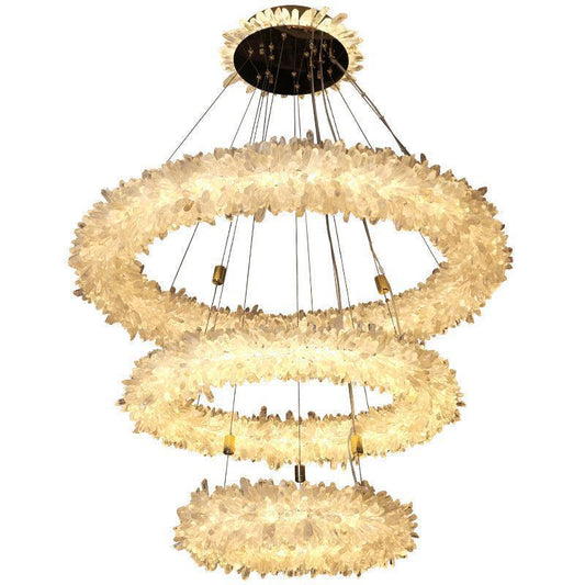 Derek Modern Rock Quartz Crystal Cluster Halo Chandelier - Richardrider